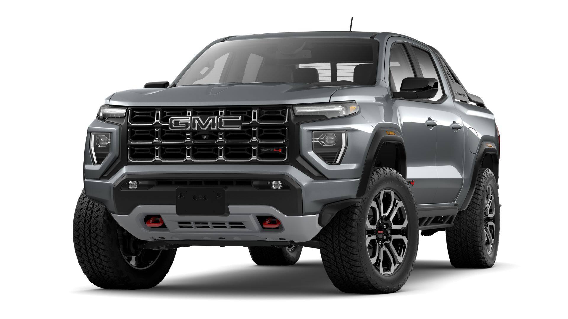 2026 GMC Canyon AT4 in Sterling Metallic — front three-quarter view