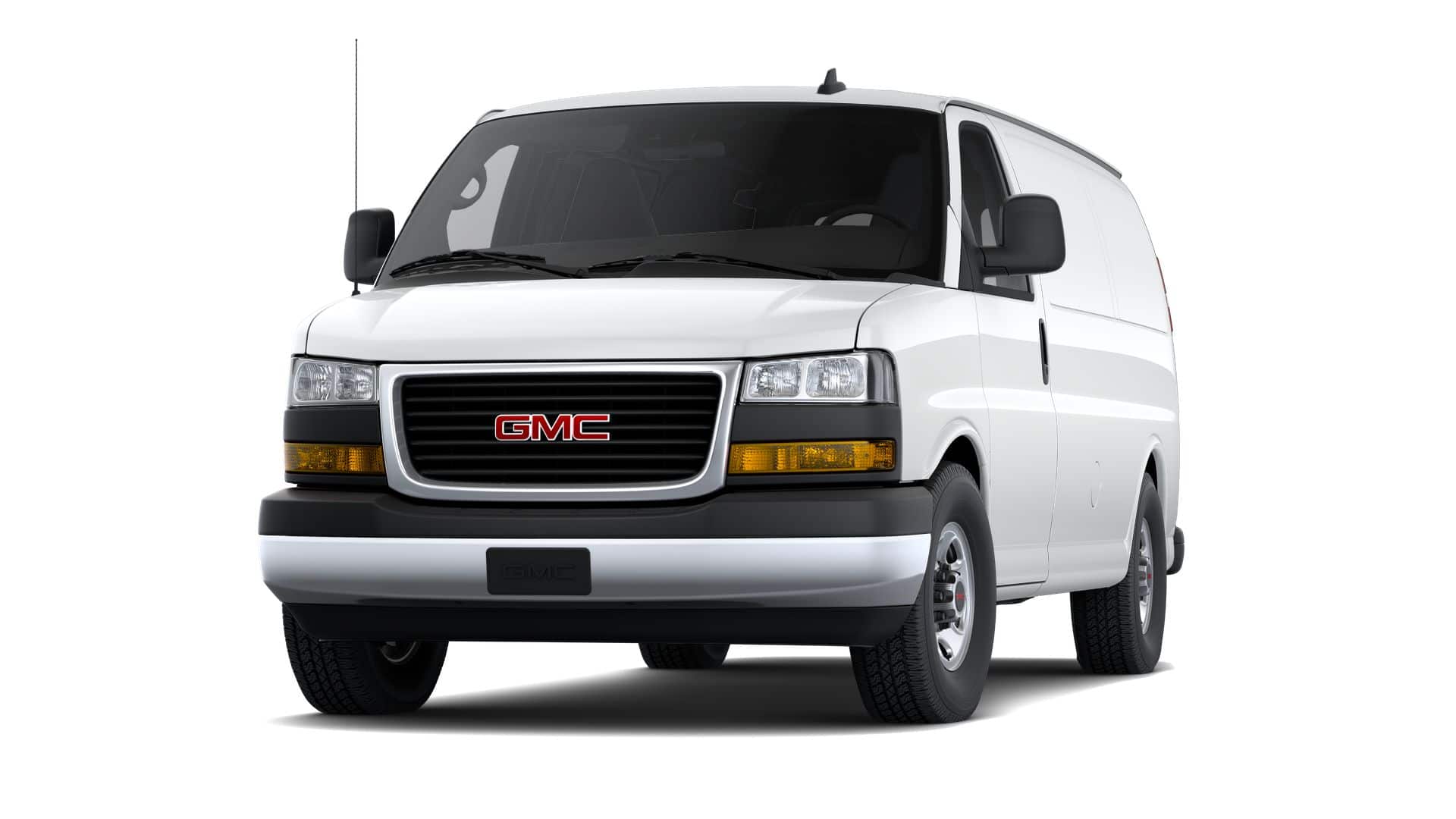 2026 GMC Savana Cargo Work Van in Summit White — front three-quarter view